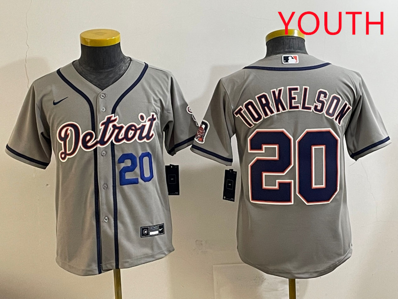 Youth 2025 Detroit Tigers  #20 Torkelson grey Nike MLB jersey style 10